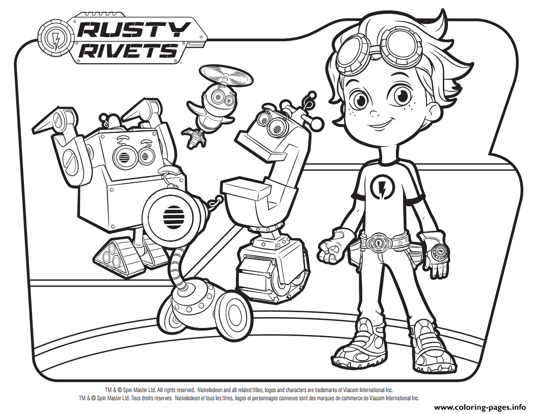 Rusty Rivets Robots Coloring Pages Printable 1048x813 Rusty Rivets Robots Coloring Pages Printable