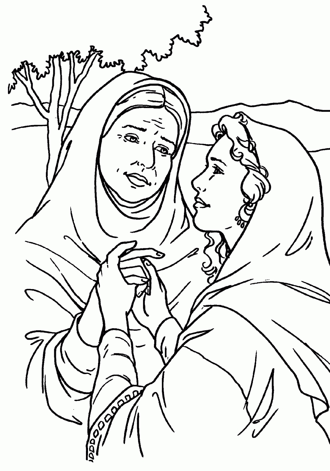 1121x1600 Beautiful Ruth And Naomi Coloring Pages Free