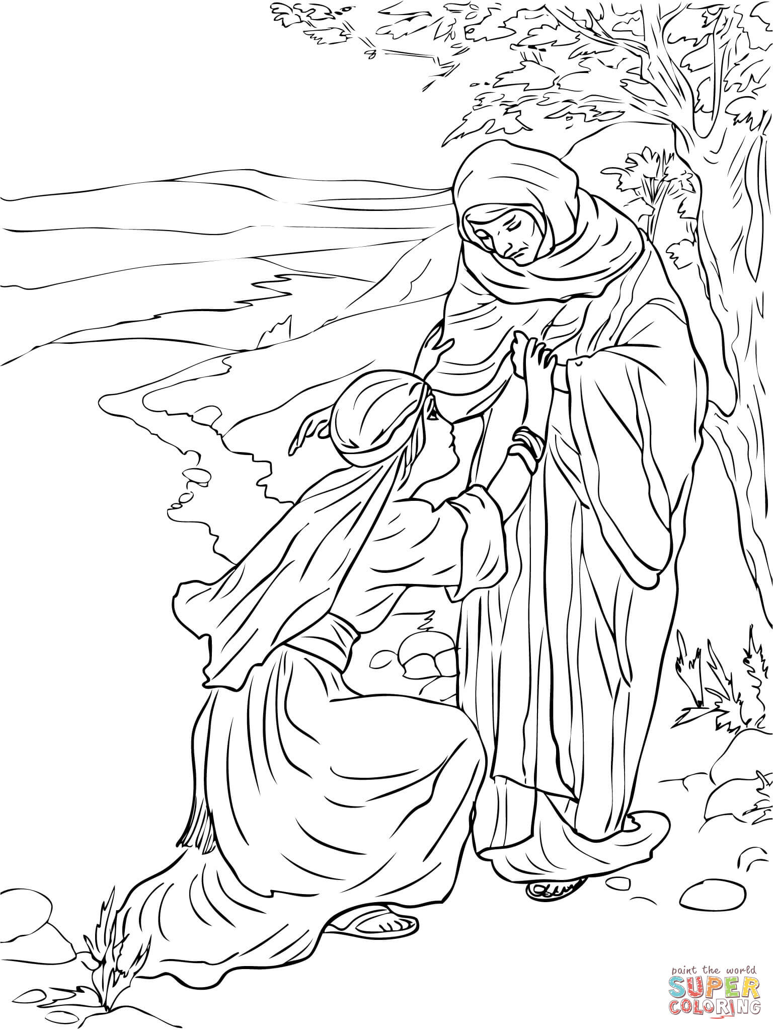 1536x2046 Revealing Ruth And Naomi Coloring Pages Page F