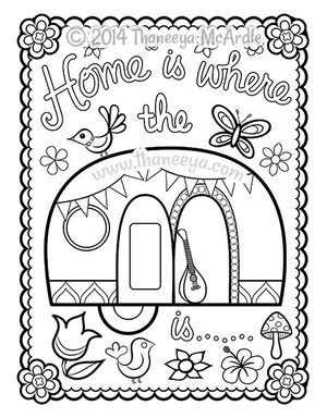 Happy Campers Coloring Book Blank Page By Thaneeya Printables 300x384 Happy Campers Coloring Book Blank Page By Thaneeya Printables