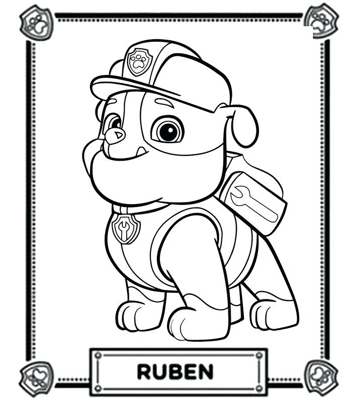 698x812 La Patpatrouille Coloriages Tout Les Personnages Paw Patrol Rocky