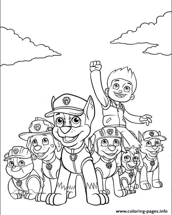 600x750 Paw Patrol Ryder And His Powerful Team Coloring Pages Printable