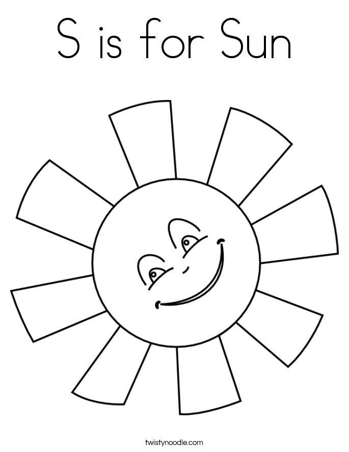 S Is For Sun Coloring Page 685x886 S Is For Sun Coloring Page