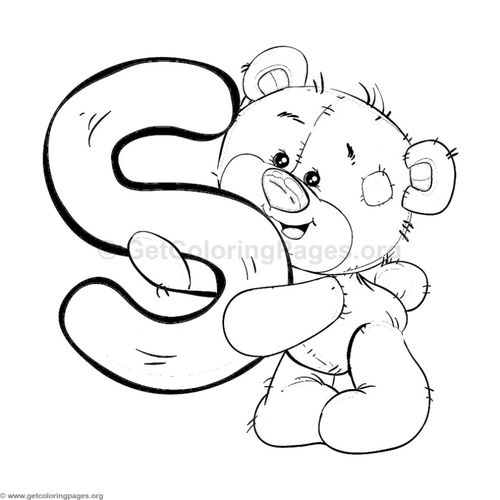 Teddy Bear Alphabet Letter S Coloring Pages 500x500 Teddy Bear Alphabet Letter S Coloring Pages