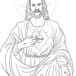 Sacred Heart Coloring Page at GetColorings.com | Free printable ...