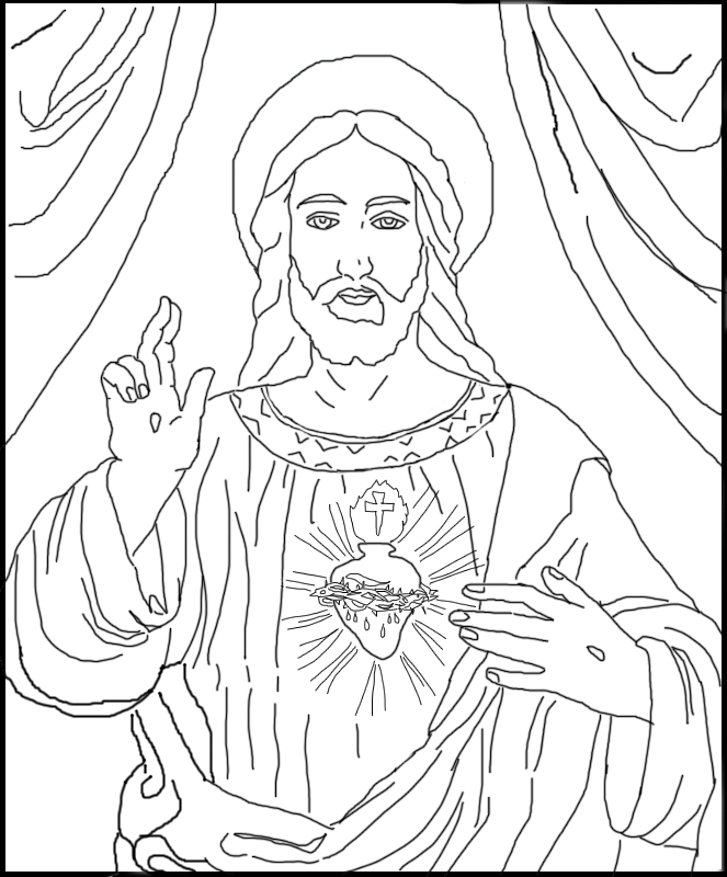 Free Coloring Page ~ The Sacred Heart Of Jesus 663x800 Free Coloring Page ~ The Sacred Heart Of Jesus