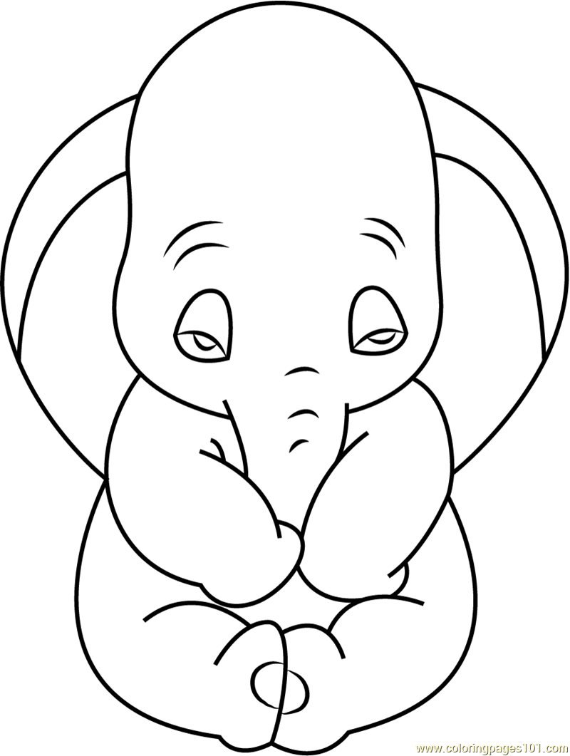 Sad Dumbo Coloring Page 800x1061 Sad Dumbo Coloring Page