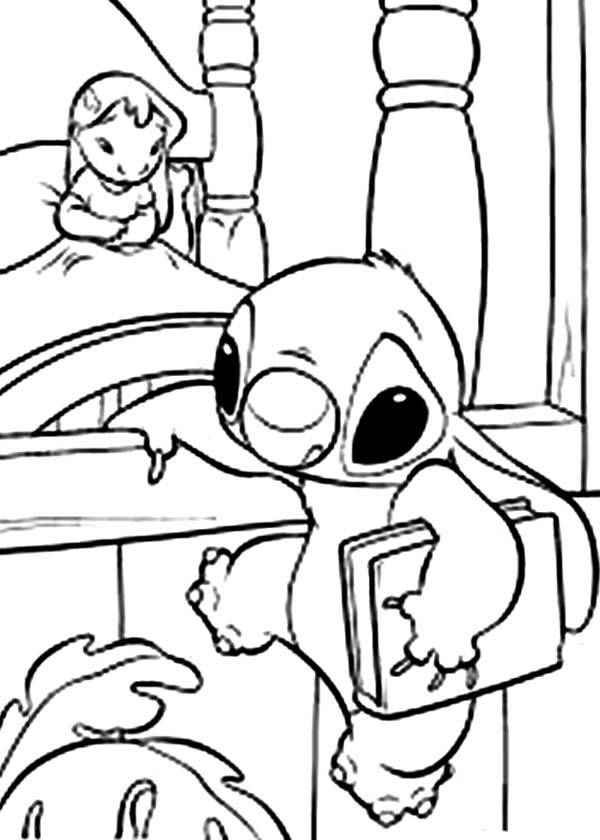 Stitch Make Lilo Sad In Lilo Amp Stitch Coloring Page 600x840 Stitch Make Lilo Sad In Lilo Amp Stitch Coloring Page