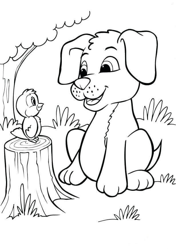 Sad Puppy Coloring Pages