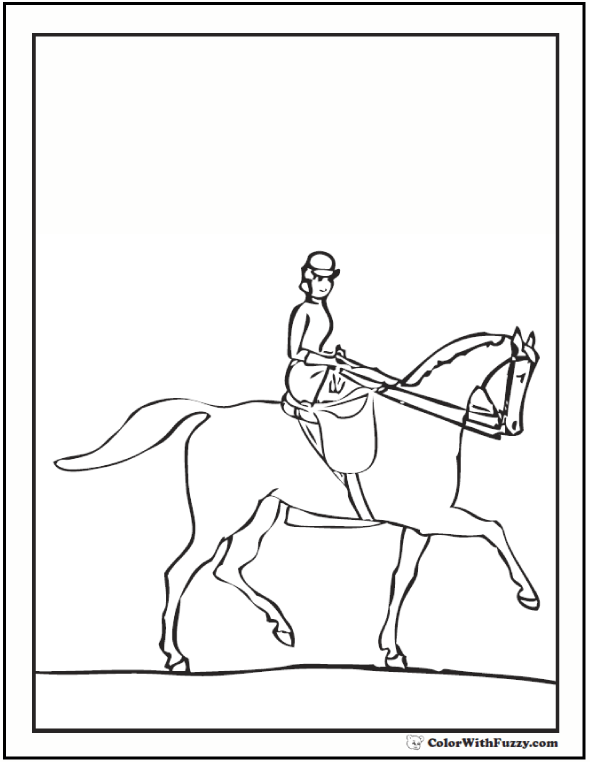 Lady Riding A Horse Coloring Page 590x762 Lady Riding A Horse Coloring Page