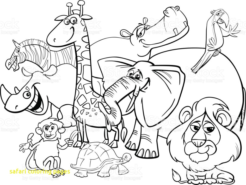 Safari Coloring Pages With Cartoon Safari Animals Coloring Page 1024x771 Safari Coloring Pages With Cartoon Safari Animals Coloring Page