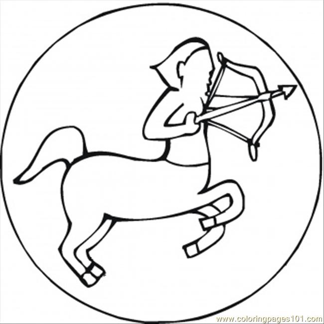 650x650 Sagittarius Coloring Page