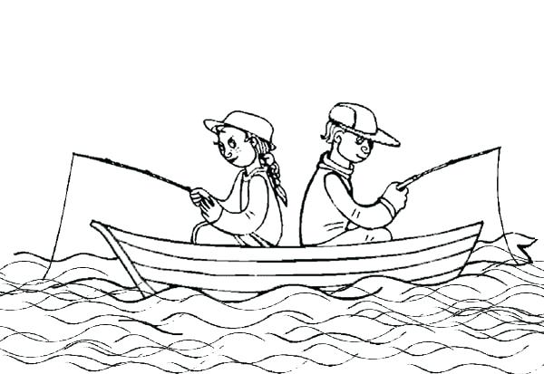 600x413 Fishing Boat Coloring Pages For Kids Used Fishing Boat On Coloring