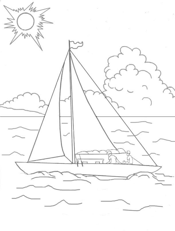 610x806 Sailboat Coloring Pictures