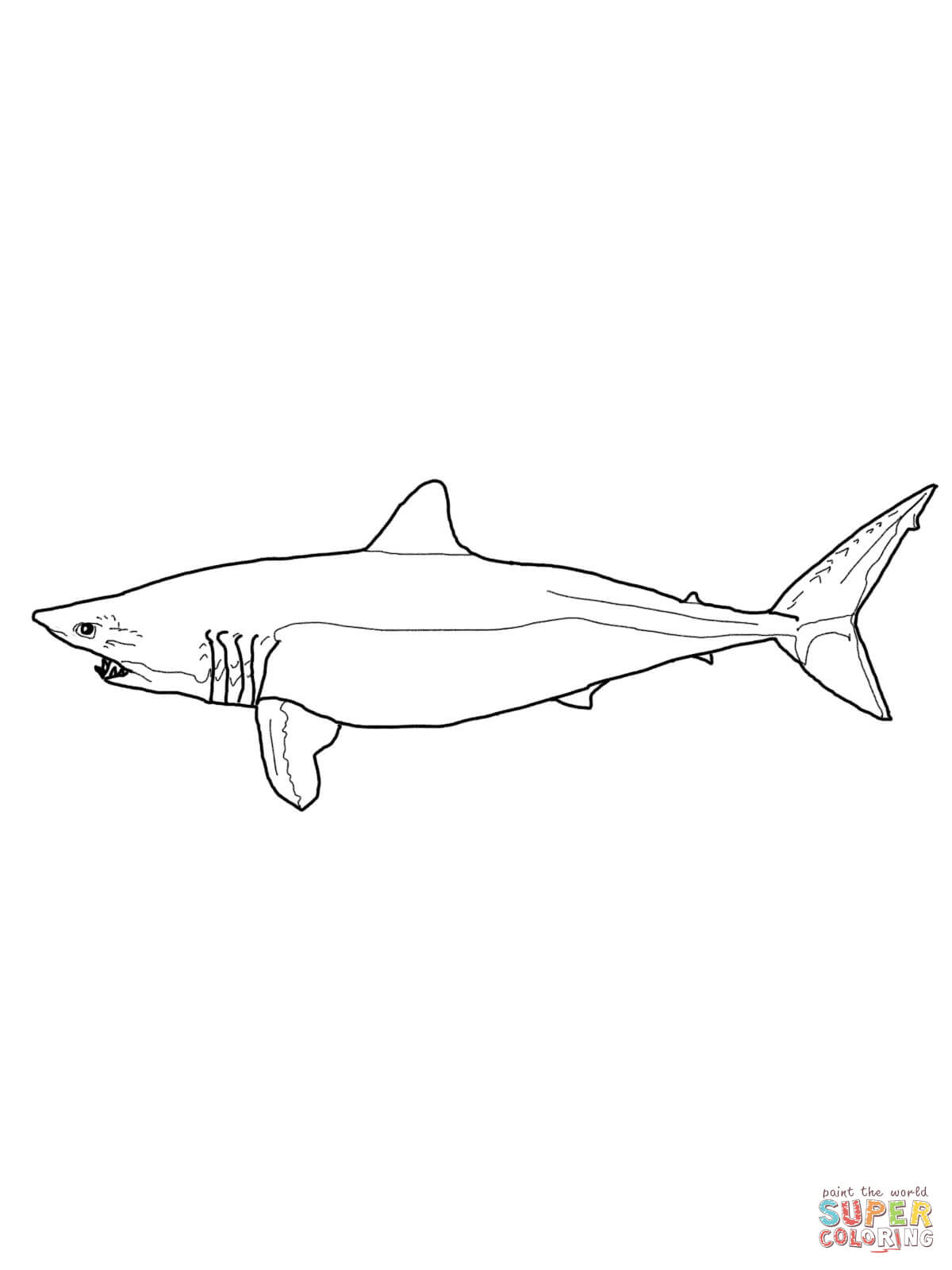 1200x1600 Mako Shark Clipart Printable