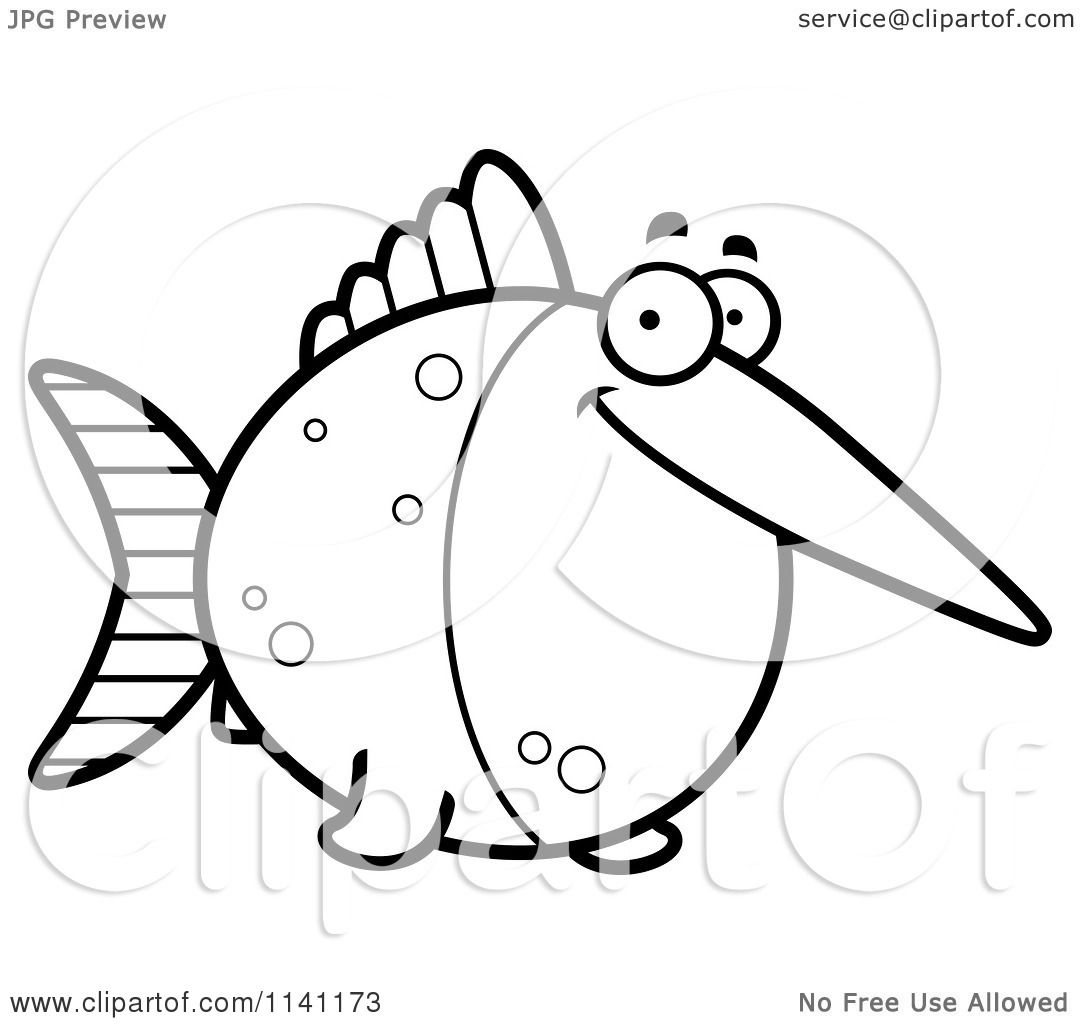 1080x1024 Cartoon Clipart Of A Black And White Happy Swordfish