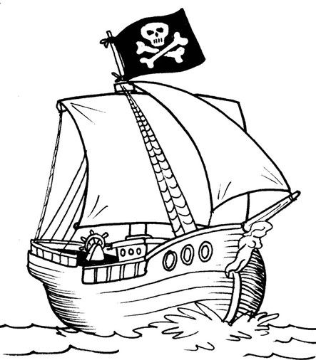 443x506 Pirate Ship Coloring Pages Free