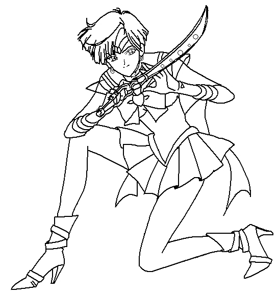 545x578 Sailor Uranus Grasp The Sword Sailor Moon Coloring Pages