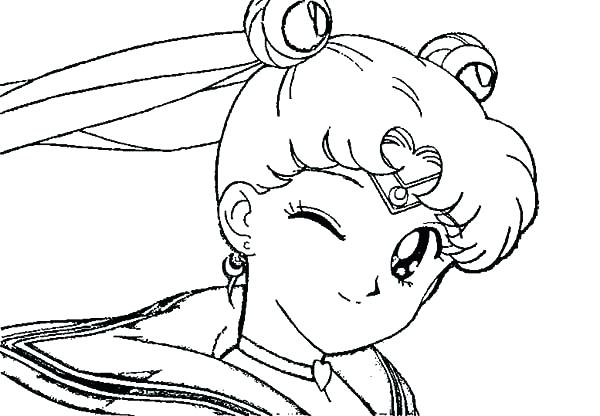 600x416 Sailor Mercury Colouring Pages Moon Winking Eye In Coloring Page