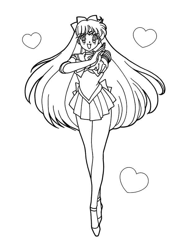 600x809 Sailor Moon Anime Soldier Of Love And Justice Coloring Page