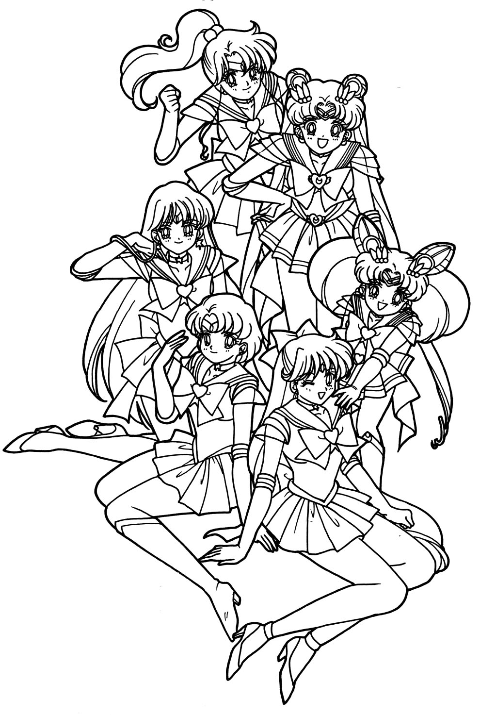 Sailor Moon Group Coloring Pages at GetColorings.com | Free printable ...