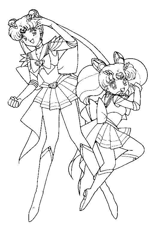 Super Sailor Moon And Chibi Moon Coloring Pages 514x768 Super Sailor Moon And Chibi Moon Coloring Pages