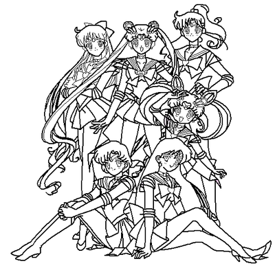 Sailor Moon Group Coloring Pages at GetColorings.com | Free printable ...