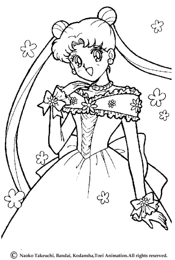 573x850 Princess Serenity Coloring Page. More Sailor Moon Coloring Sheets