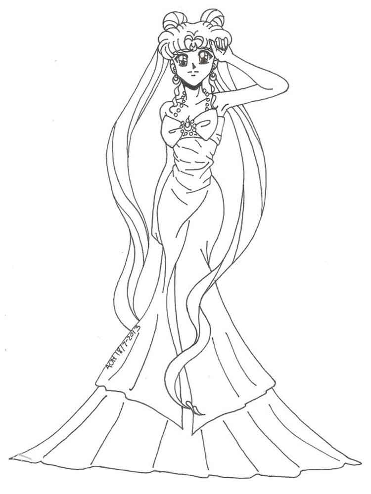 750x1000 Princess Serenity Coloring Pages Free Printable Bprincess Sailor