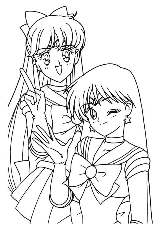 540x756 Sailor Moon Series Coloring Pages Sailor Mars And Sailor Venus