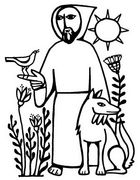 570x733 Latest Saint Francis Of Assisi Coloring Page Gallery Diy