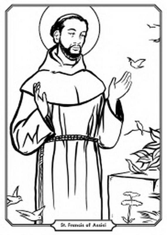 St. Francis Of Assisi Coloring Pages For Catholic Kids 570x799 St. Francis Of Assisi Coloring Pages For Catholic Kids