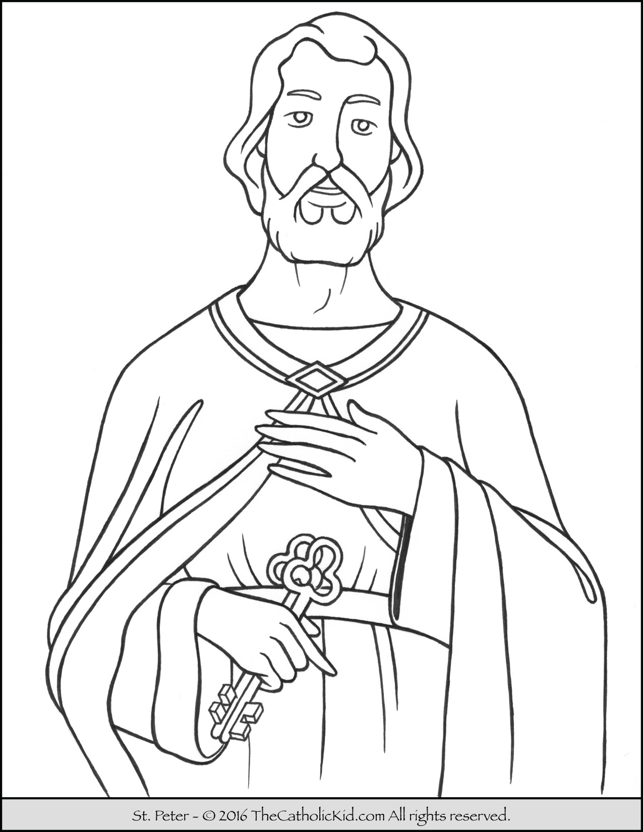 Saint Peter Coloring Page 1275x1650 Saint Peter Coloring Page