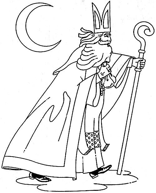 Walking St. Nicholas Coloring Page St Nicholas 500x620 Walking St. Nicholas Coloring Page St Nicholas