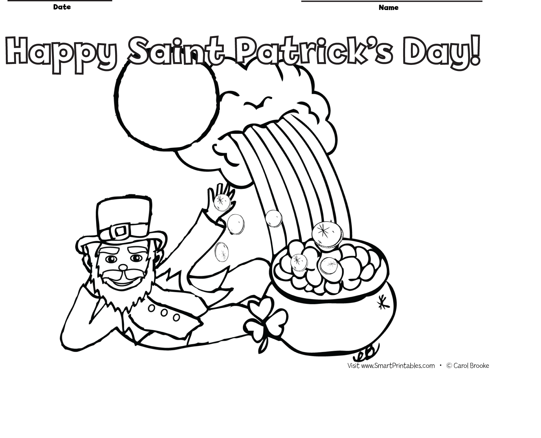 Saint Patrick Printable Coloring Pages