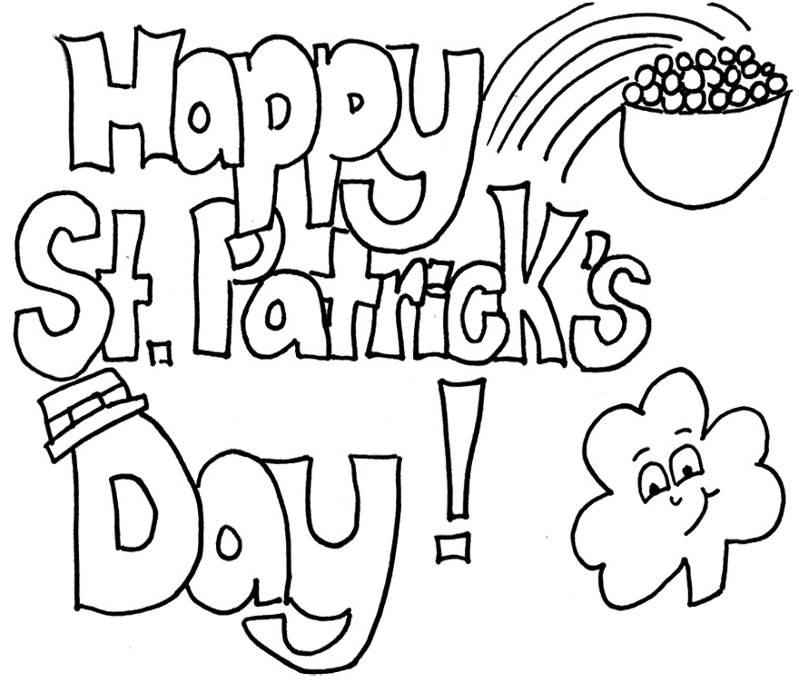 880x752 Happy St. Patrick's Day Coloring Page
