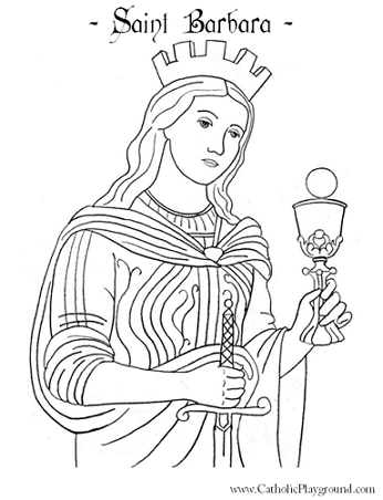 346x452 Saint Barbara Coloring Page December 4th Catholic Playground