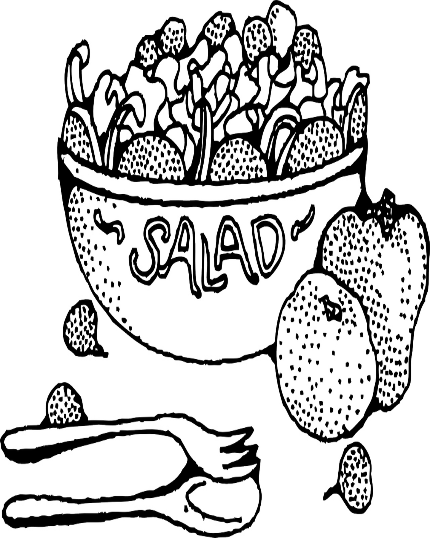 1440x1800 Free Printable Fruit Salad Bowl Coloring Page Kids