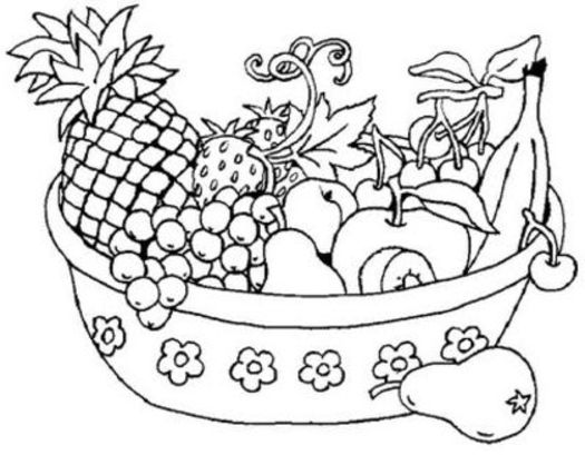 525x409 Fruit Salad Drawing 1 On Fruit Salad Coloring Page