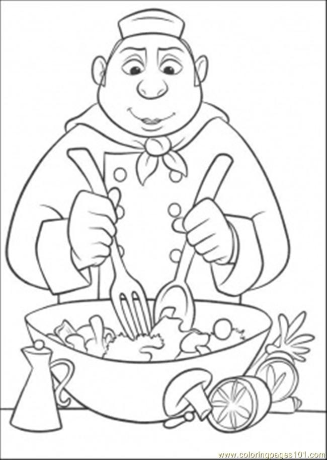 650x913 Auguste Gusteau Is Making Tasty Salad Coloring Page