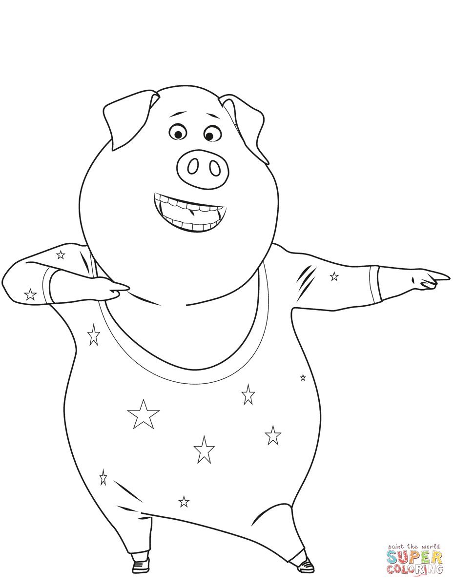 930x1204 Gunter Pig Is Dancing Coloring Page Free Printable Pages Best