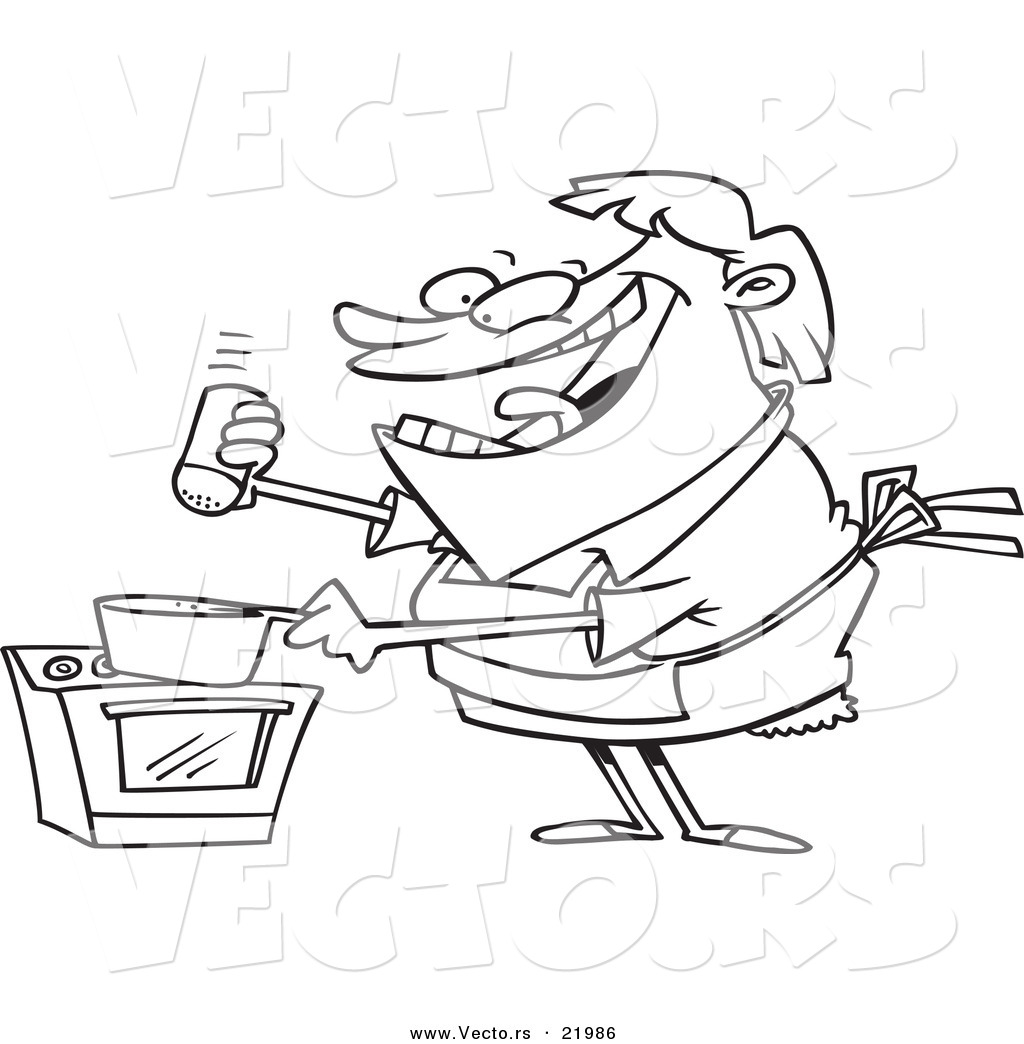 1024x1044 Vector Of A Cartoon Cooking Woman Seasoning With Salt