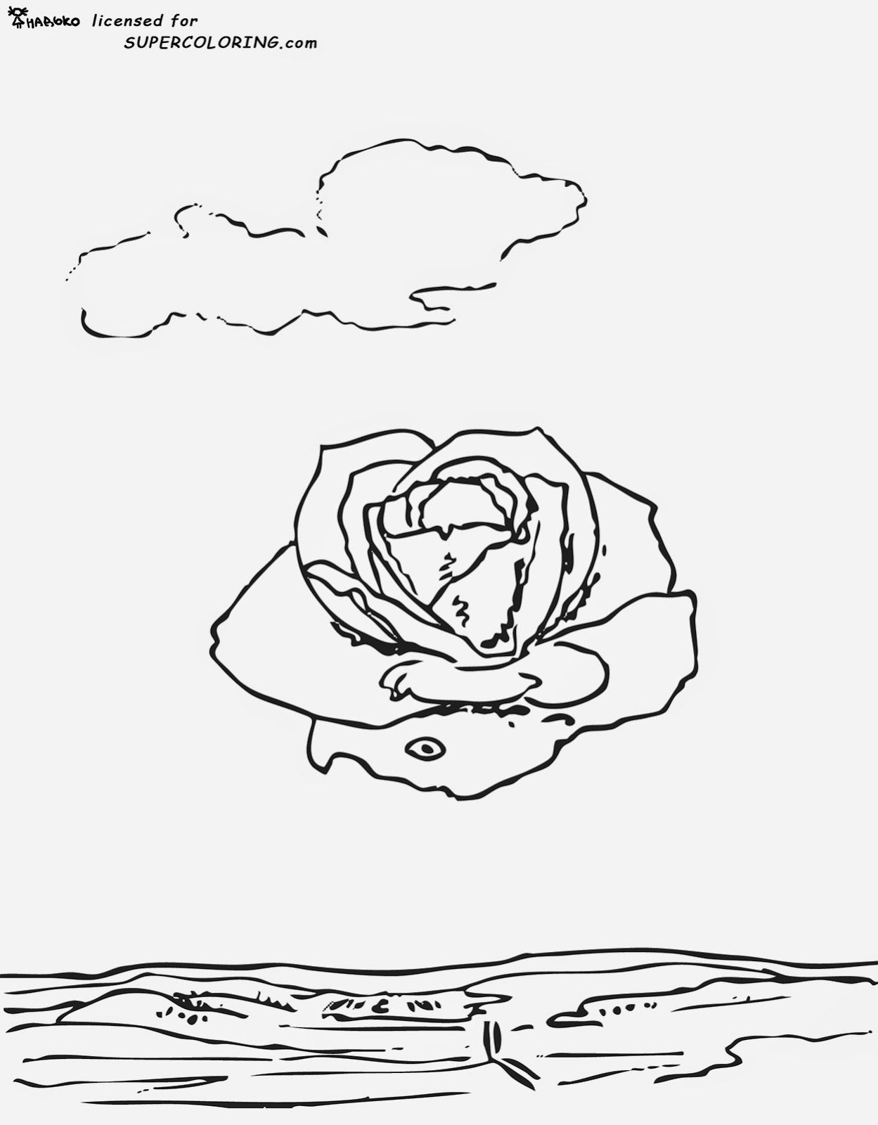 Rosa Meditativa Para Colorear. Ime Dali 1249x1600 Rosa Meditativa Para Colorear. Ime Dali