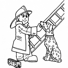 230x230 Coloring Page Firefighter