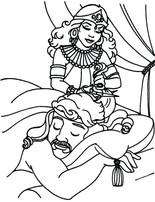 600x784 Samson And Delilah Coloring Page Cuts Hair Coloring Page Samson