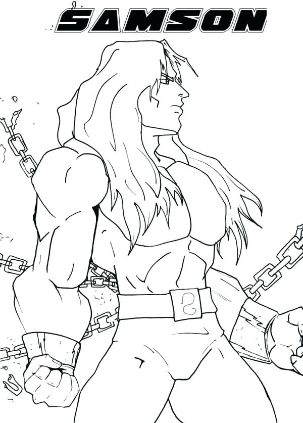 600x837 And Coloring Pages Samson Delilah Bible Murs