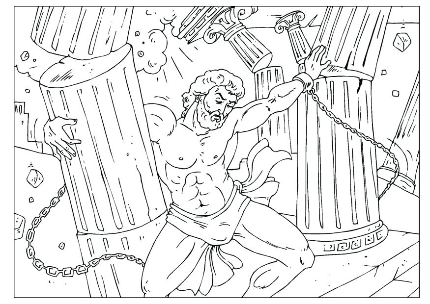 875x620 Samson And Delilah Coloring Pages Download Large Image Samson