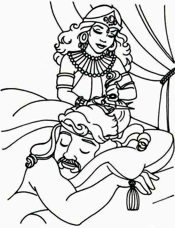 Samson, Delillah Cuts Samson Hair Coloring Page Bible Color 600x784 Samson, Delillah Cuts Samson Hair Coloring Page Bible Color