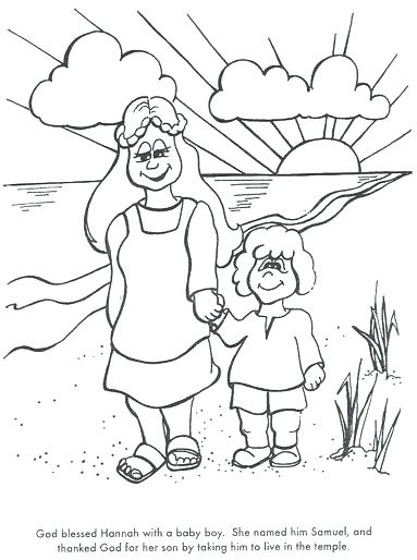 383x514 Hannah And Samuel Coloring Page Learn Bible Stories With Prayer Is