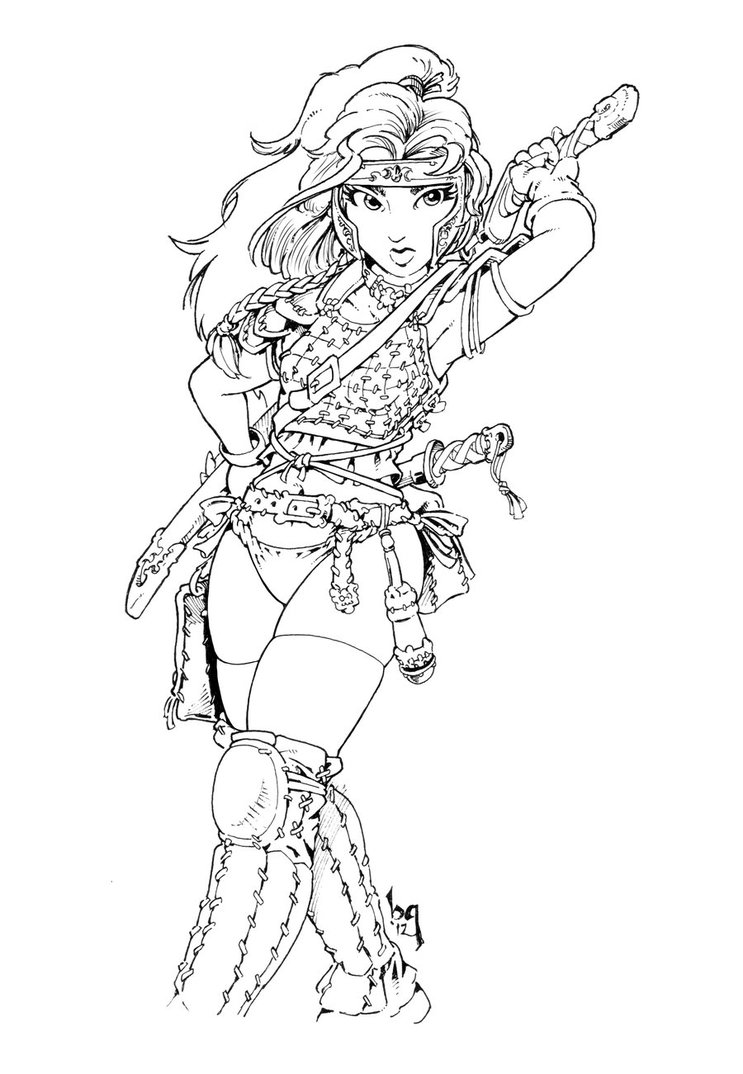 743x1074 Girl Warrior Coloring Pages ~ Best Ideas For Printable